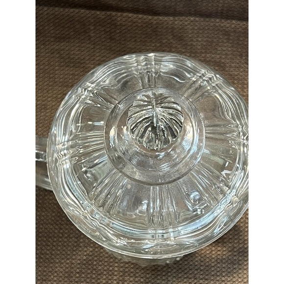 Hazel Atlas Clear Glass 2 Handle Sugar Bowl w/Lid ~ Vintage 1930s (1656) - Picture 4 of 8